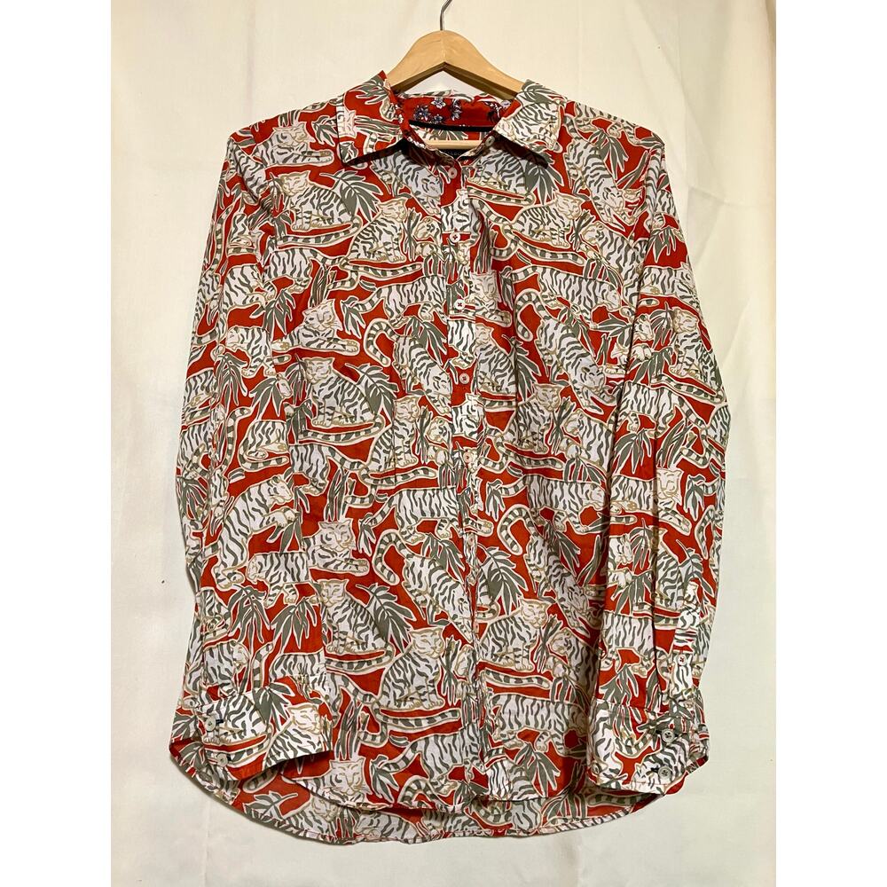 Talbots Tiger Print Button-Up Women’s Size Medium.